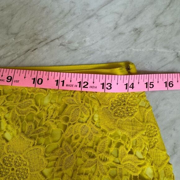 MADEWELL lemon yellow meadow lace crochet eyelet mini skirt Size 0 NWT - Picture 5 of 7